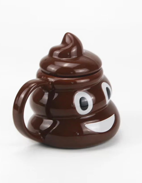 Load image into Gallery viewer, Cartoon Smile Poop Mug Tea Coffee Cup Funny Humor Gift 3D Pile of Poop Mugs with Handgrip Lid Tea Office Cup Drinkware 400Ml
