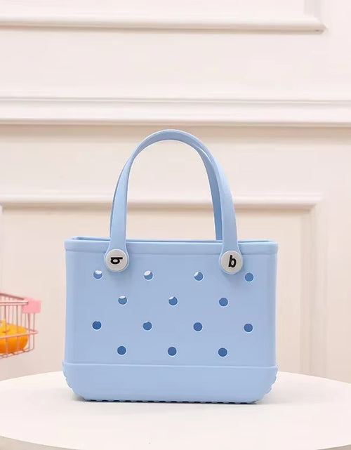 Load image into Gallery viewer, EVA Waterproof Summer Storage Basket Mini Kid Beach Bogg Bag Women Shopping Bag Picnic Rubber Jelly Tote Bogg Bag Kid Purses
