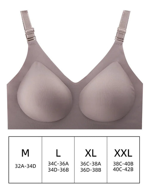 Load image into Gallery viewer, Women&#39;S Seamless Bras Ladies Thin Style Jelly Color Soft Breastfeeding Bra Wireless Underwear Comfortable Lingerie Deep V Gather
