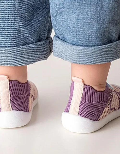 Load image into Gallery viewer, Baby Shoes Anti-Slip Breathable Infant Crib Floor Socks with Rubber Sole for Children Girls Boys Mesh Shoes Soft Bottom Slippers
