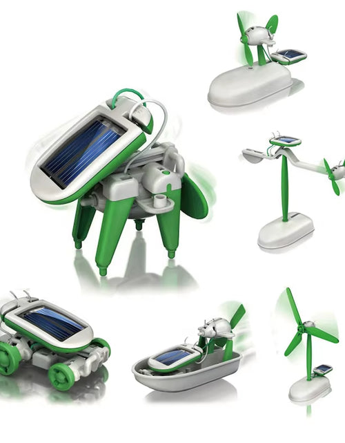 Load image into Gallery viewer, 6-In-1 Solar-Power Robot Kit Assembling Ship Fan Windmill Car Toys Scientific Lab DIY Kids Educational Gadgets
