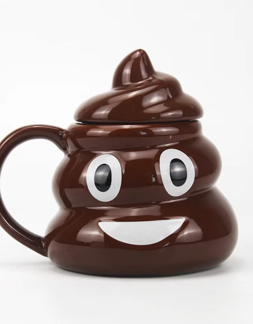 Load image into Gallery viewer, Cartoon Smile Poop Mug Tea Coffee Cup Funny Humor Gift 3D Pile of Poop Mugs with Handgrip Lid Tea Office Cup Drinkware 400Ml
