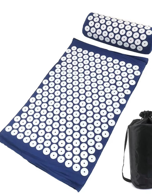 Load image into Gallery viewer, Massager Cushion Massage Yoga Mat Acupressure Relieve Pain Stress Back Body Pain Spike Mat Acupuncture Mat and Pillow Set
