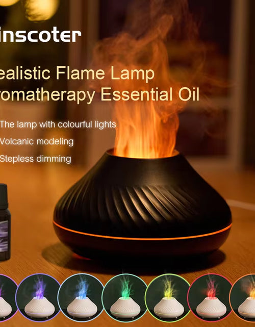 Load image into Gallery viewer, Volcanic Aroma Diffuser Essential Oil Lamp 130Ml USB Portable Air Humidifier with Color Flame Night Light
