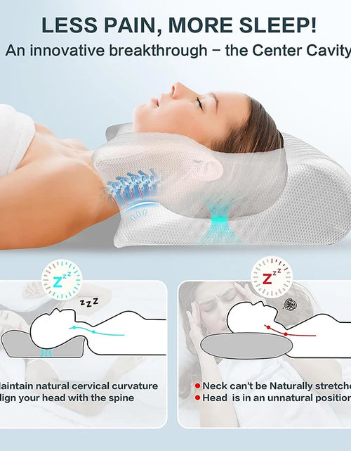 Load image into Gallery viewer, 1Pc Memory Foam Cervical Pillow, 2 in 1 Ergonomic Contour Orthopedic Pillow for Neck Pain, Contoured Support Pillows,Neck Pillow
