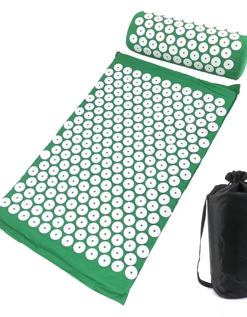 Load image into Gallery viewer, Massager Cushion Massage Yoga Mat Acupressure Relieve Pain Stress Back Body Pain Spike Mat Acupuncture Mat and Pillow Set
