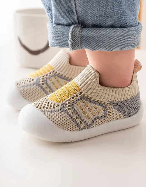 Load image into Gallery viewer, Baby Shoes Anti-Slip Breathable Infant Crib Floor Socks with Rubber Sole for Children Girls Boys Mesh Shoes Soft Bottom Slippers
