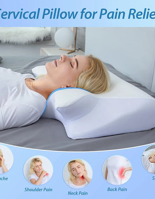 Load image into Gallery viewer, 1Pc Memory Foam Cervical Pillow, 2 in 1 Ergonomic Contour Orthopedic Pillow for Neck Pain, Contoured Support Pillows,Neck Pillow
