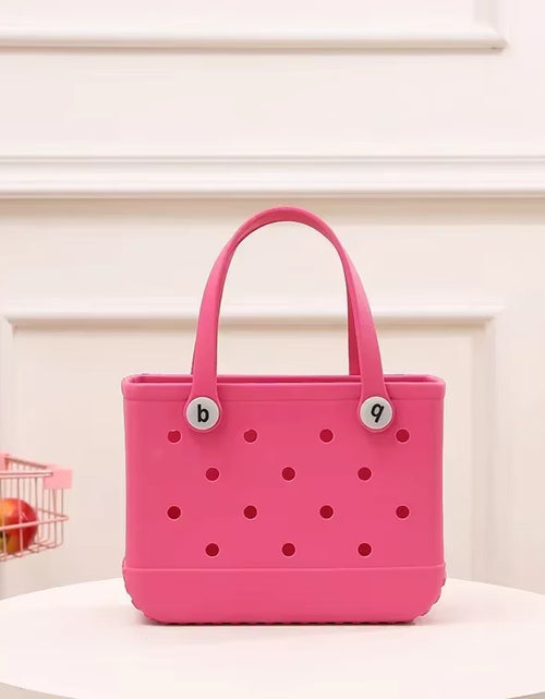 Load image into Gallery viewer, EVA Waterproof Summer Storage Basket Mini Kid Beach Bogg Bag Women Shopping Bag Picnic Rubber Jelly Tote Bogg Bag Kid Purses
