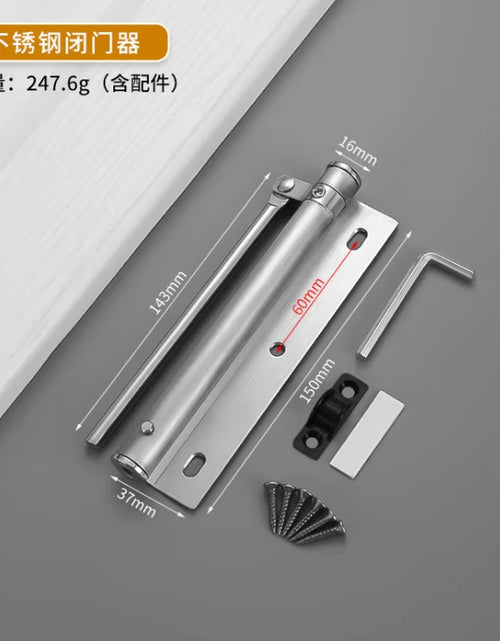 Load image into Gallery viewer, Adjustable Door Closer Aluminum Alloy Automatic Spring Soft Close Fire-Proof Heavy Duty Hardware WF
