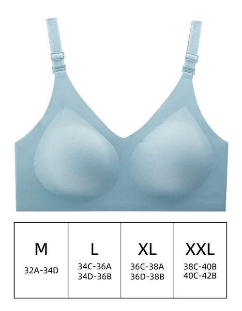 Load image into Gallery viewer, Women&#39;S Seamless Bras Ladies Thin Style Jelly Color Soft Breastfeeding Bra Wireless Underwear Comfortable Lingerie Deep V Gather
