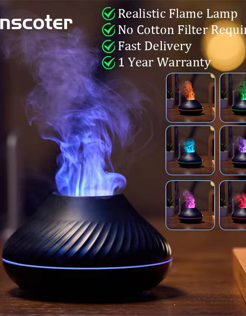 Load image into Gallery viewer, Volcanic Aroma Diffuser Essential Oil Lamp 130Ml USB Portable Air Humidifier with Color Flame Night Light
