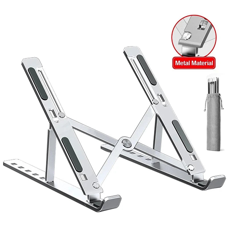 Aluminum Alloy Laptop Holder Stand Adjustable Foldable Portable for Notebook Computer Bracket Lifting Cooling Holder Non-Slip