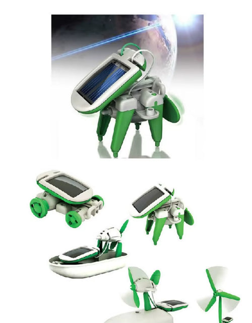 Load image into Gallery viewer, 6-In-1 Solar-Power Robot Kit Assembling Ship Fan Windmill Car Toys Scientific Lab DIY Kids Educational Gadgets
