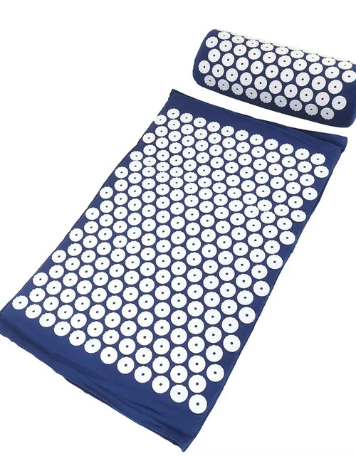 Load image into Gallery viewer, Massager Cushion Massage Yoga Mat Acupressure Relieve Pain Stress Back Body Pain Spike Mat Acupuncture Mat and Pillow Set
