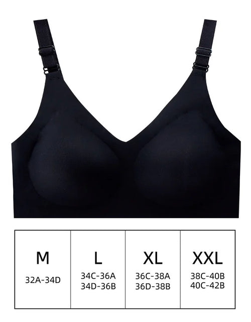 Load image into Gallery viewer, Women&#39;S Seamless Bras Ladies Thin Style Jelly Color Soft Breastfeeding Bra Wireless Underwear Comfortable Lingerie Deep V Gather
