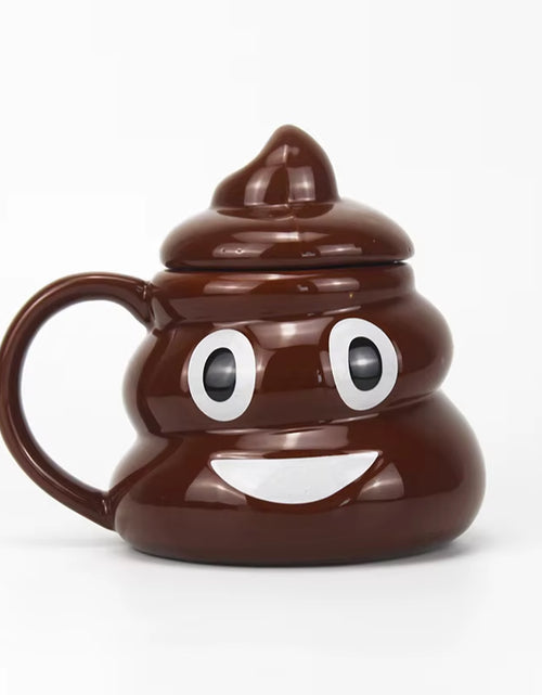 Load image into Gallery viewer, Cartoon Smile Poop Mug Tea Coffee Cup Funny Humor Gift 3D Pile of Poop Mugs with Handgrip Lid Tea Office Cup Drinkware 400Ml
