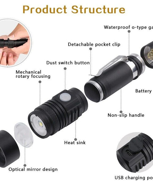 Load image into Gallery viewer, Super Bright 90000LM LED Tactical Flashlight Zoomable with Rechargeable Battery
