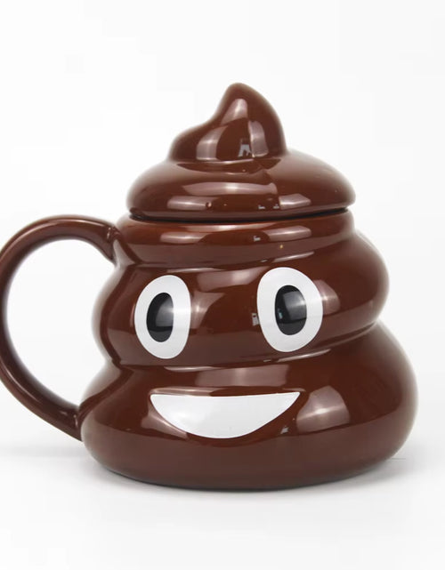 Load image into Gallery viewer, Cartoon Smile Poop Mug Tea Coffee Cup Funny Humor Gift 3D Pile of Poop Mugs with Handgrip Lid Tea Office Cup Drinkware 400Ml
