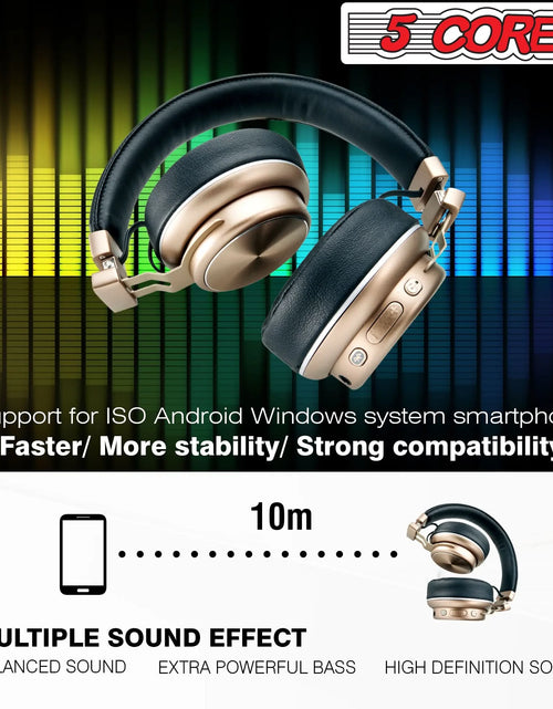 Load image into Gallery viewer, 5 CORE Bluetooth Headphones over Ear Noise Cancelling Headset Stereo Headphone with Padded Ear Cups + Adjustable Headband HEADPHONE 13 G
