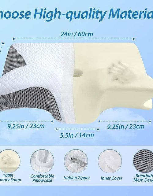 Load image into Gallery viewer, 1Pc Memory Foam Cervical Pillow, 2 in 1 Ergonomic Contour Orthopedic Pillow for Neck Pain, Contoured Support Pillows,Neck Pillow
