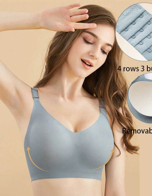 Load image into Gallery viewer, Women&#39;S Seamless Bras Ladies Thin Style Jelly Color Soft Breastfeeding Bra Wireless Underwear Comfortable Lingerie Deep V Gather
